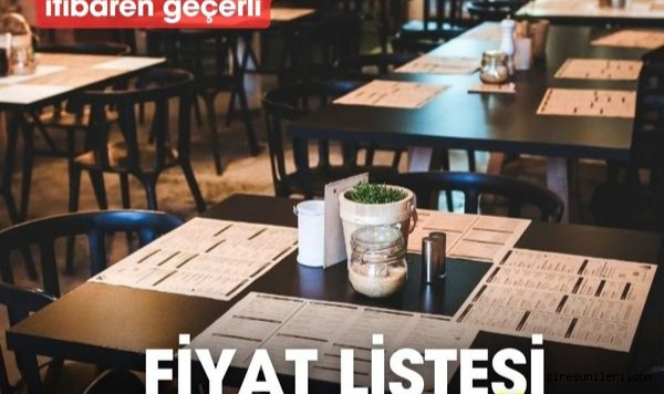 Restoran ve lokantalara fiyat listesi zorunluluğu