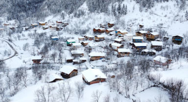 Sakin Şehir’de kar güzelliği