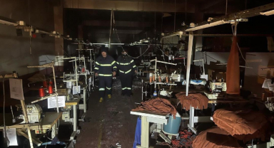 Tekstil atölyesinde yangın paniği!