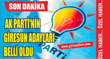 AK Parti'nin Giresun adayları belli oldu