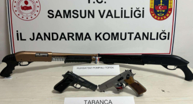 Havaya ateş açan şahıslar suç aletleriyle yakalandı