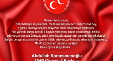 Karaosmanoğlu: “MHP sözünün eri olanların partisidir”