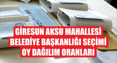 Giresun Aksu Mahallesi Belediye Başkanlığı Seçimi Oy Dağılım Oranları