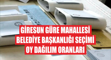 Giresun Güre Mahallesi Belediye Başkanlığı Seçimi Oy Dağılım Oranları