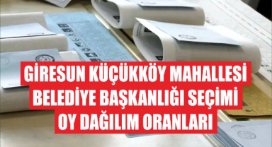 Giresun Küçükköy Mahallesi Belediye Başkanlığı Seçimi Oy Dağılım Oranları