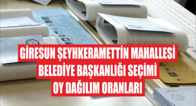 Giresun Şeyhkeramettin Mahallesi Belediye Başkanlığı Seçimi Oy Dağılım Oranları