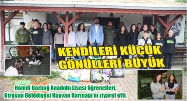 Giresun'da öğrencilerden mama desteği