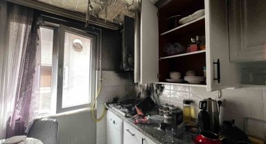 Mutfak aspiratöründen çıkan yangın korkuttu