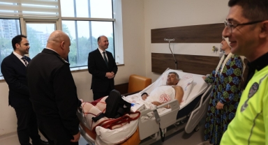 Vali Serdengeçti yaralı polislere geçmiş olsun ziyaretinde bulundu
