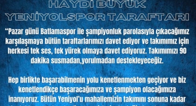 Yeniyolspor taraftarına seslendi: “Haydi büyük Yeniyolspor taraftarı”