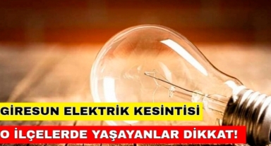 Elektrik kesintisi planı açıklandı: Giresun'un mahalle ve köyleri etkilenecek!