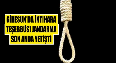 Giresun'da intihara teşebbüs! Jandarma son anda yetişti