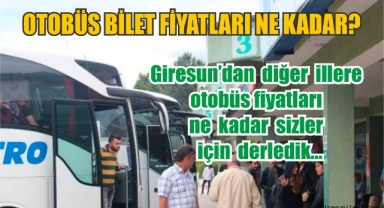 Giresun'dan diğer illere otobüs bilet fiyatları ne kadar oldu?