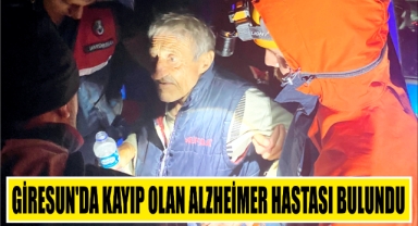 Giresun’da Kayıp Olan Alzheimer Hastası Bulundu