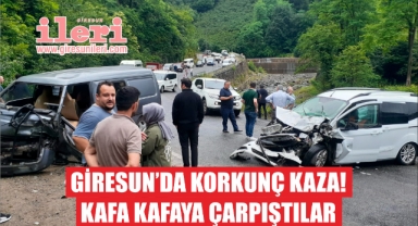 Giresun’da korkunç kaza! Kafa kafaya çarpıştılar
