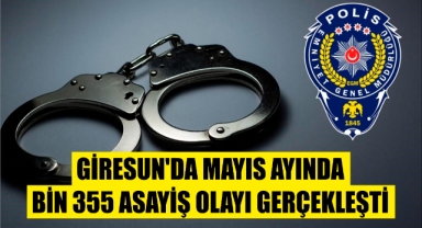 Giresun'da Mayıs Ayında Bin 355 Asayiş Olayı Gerçekleşti