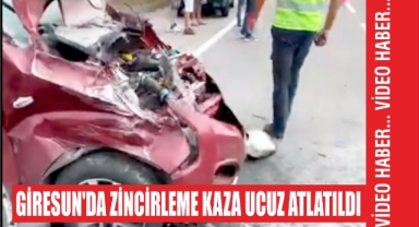 Giresun’da Zincirleme Kaza Ucuz Atlatıldı
