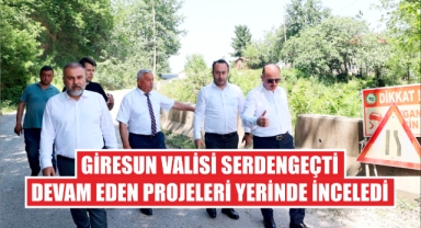 Giresun Valisi Serdengeçti, Devam Eden Projeleri Yerinde İnceledi
