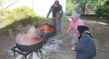 Ordulu kadınların dut pekmezi mesaisi