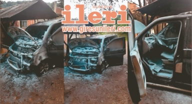 Piraziz’de otomobil yangını