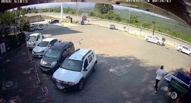 Başıboş lastik akaryakıt istasyonunda korku saldı