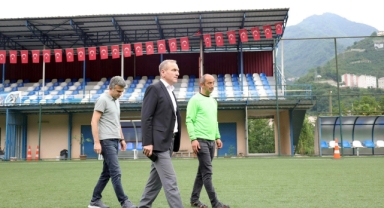 Doğankent İlçe Stadı Yenileniyor: İl Müdürü Ergün'den Ziyaret