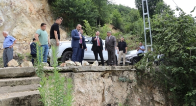Giresun Valisi Serdengeçti Hamidiye Köyü'nde incelemelerde bulundu