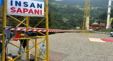 Uzungöl'de halatı kopan "insan sapanı" mühürlendi