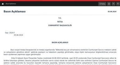 Fatsa Cumhuriyet Başsavcılığı açıklama yaptı: "3 şahış gözaltında"