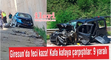 Giresun’da feci kaza! Kafa kafaya çarpıştılar: 9 yaralı