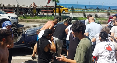 Giresun'da Otomobil Takla Attı! Yaralılar Var