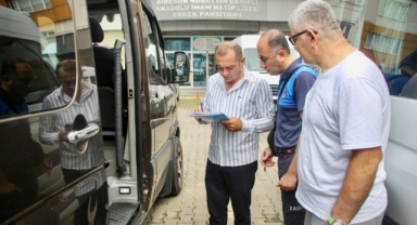 Giresun'da servisler denetlendi... Yasalara uygun olmayanlara ceza kesildi
