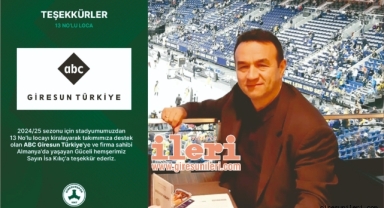 Giresun ve Giresunspor aşığı İsa Kılıç’tan Giresunspor’a bir destek daha