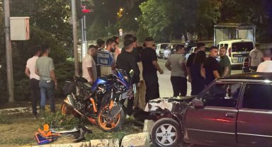 Otomobil ile motosiklet kavşakta çarpıştı: 1 yaralı