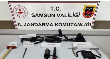 Samsun’da kaçak kazı yapan 3 kişi suçüstü yakalandı