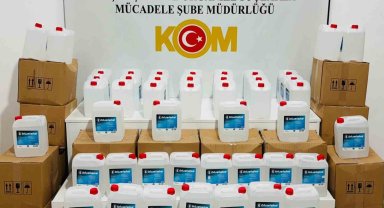Samsun'da sahte içki yapımında kullanılan 640 litre etil alkol ele geçirildi