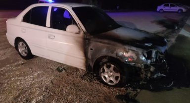 Tokat'ta otomobilde çıkan yangında hasar oluştu