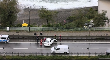 Giresun'da yağışlı hava kazaya neden oldu