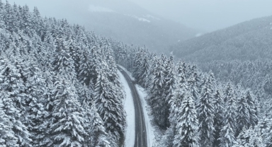 Giresun yaylalarında yağan karla kartpostallık görüntüler oluştu   