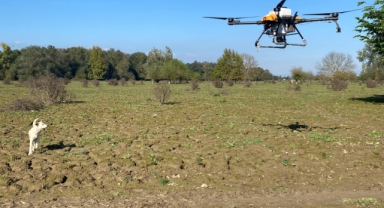 Selde hasar gören alanlar dron ile tohumlandı