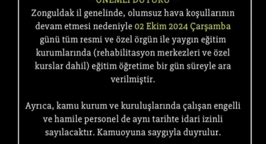 Zonguldak'ta eğitime engel! Okullar tatil