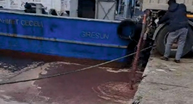 Giresun'da atık suyunu limana boşaltan hamsi kamyonuna cezai işlem!