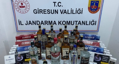 Giresun'da kaçak alkol ve sigara operasyonu