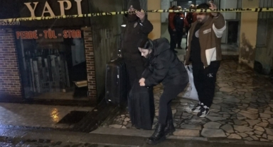 Rize'de fırtınadan dolayı sallanan bina tahliye edildi