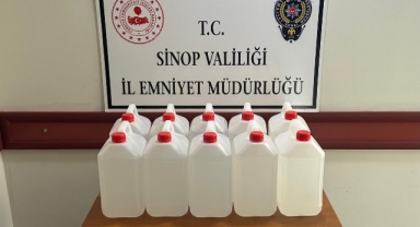 Sinop’ta 100 litre etil alkol ele geçirildi