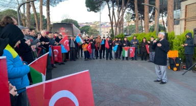 Ordu'da vatandaşlar yeni yılın ilk sabahında Gazze için toplandı