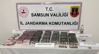 Samsun'da 4 bin 555 adet hapla yakalanan şahıs tutuklandı