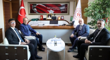Şebinkarahisar Belediye Başkanı Şentürk, Gençlik ve Spor İl Müdürü Ergün’ü Ziyaret Etti