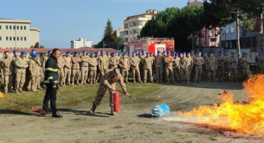 Bulancak Belediyesi İtfaiye Müdürlüğü'nden, Jandarma Özel Harekat’a Yangın Eğitimi