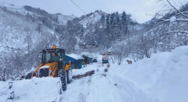 Giresun, Trabzon, Ordu, Rize, Gümüşhane ve Artvin'de 360 köy yolunda karla mücadele sürüyor